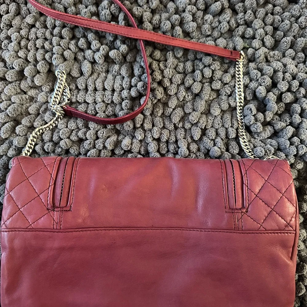 Maje Elegant Quilted Raspberry Shoulder Bag - Picture 2 of 5